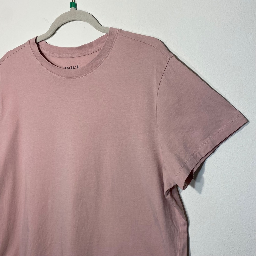 PACT Organic Cotton Short Sleeve T-shirt Size XL Pink Minimalist Basic Casual - Picture 3 of 8